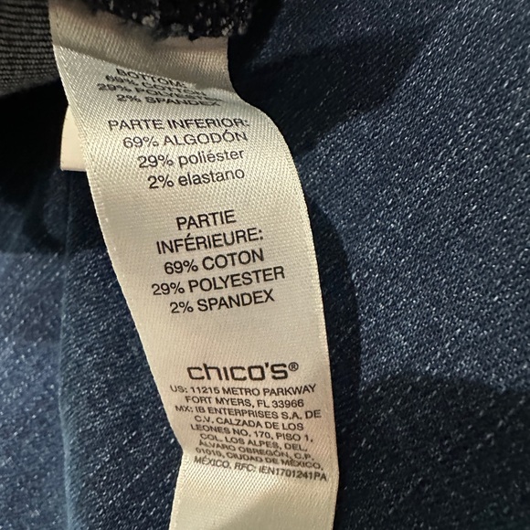 COPY - Perfect Stretch Girlfriend Slim Leg Ankle Blue Jeans by Chico’s Size 00… - Picture 6 of 7